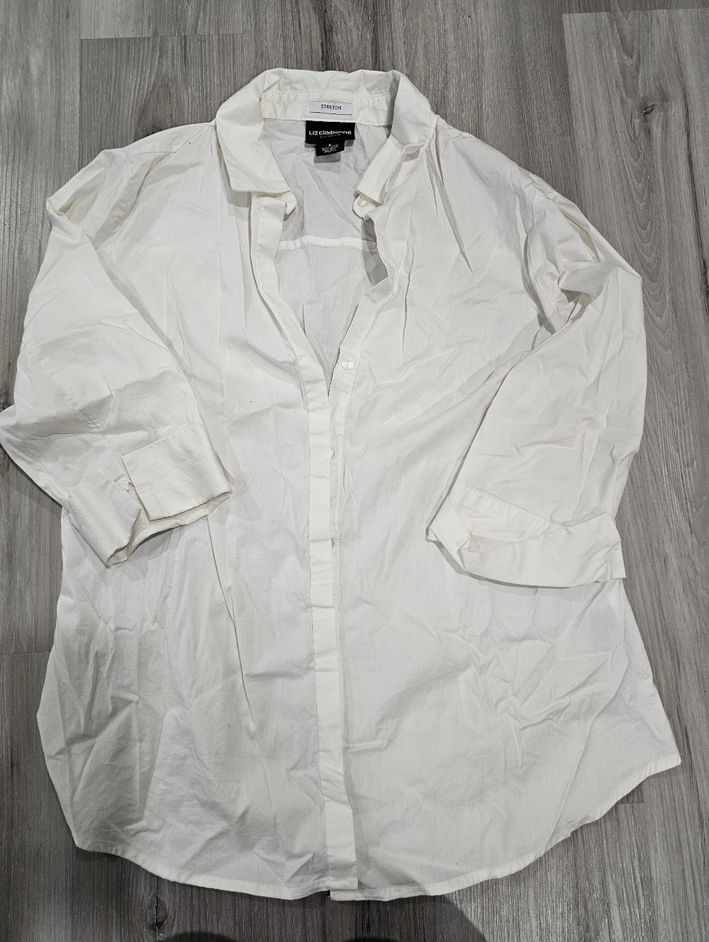 Liz Claiborne Women's White Button-Up Top